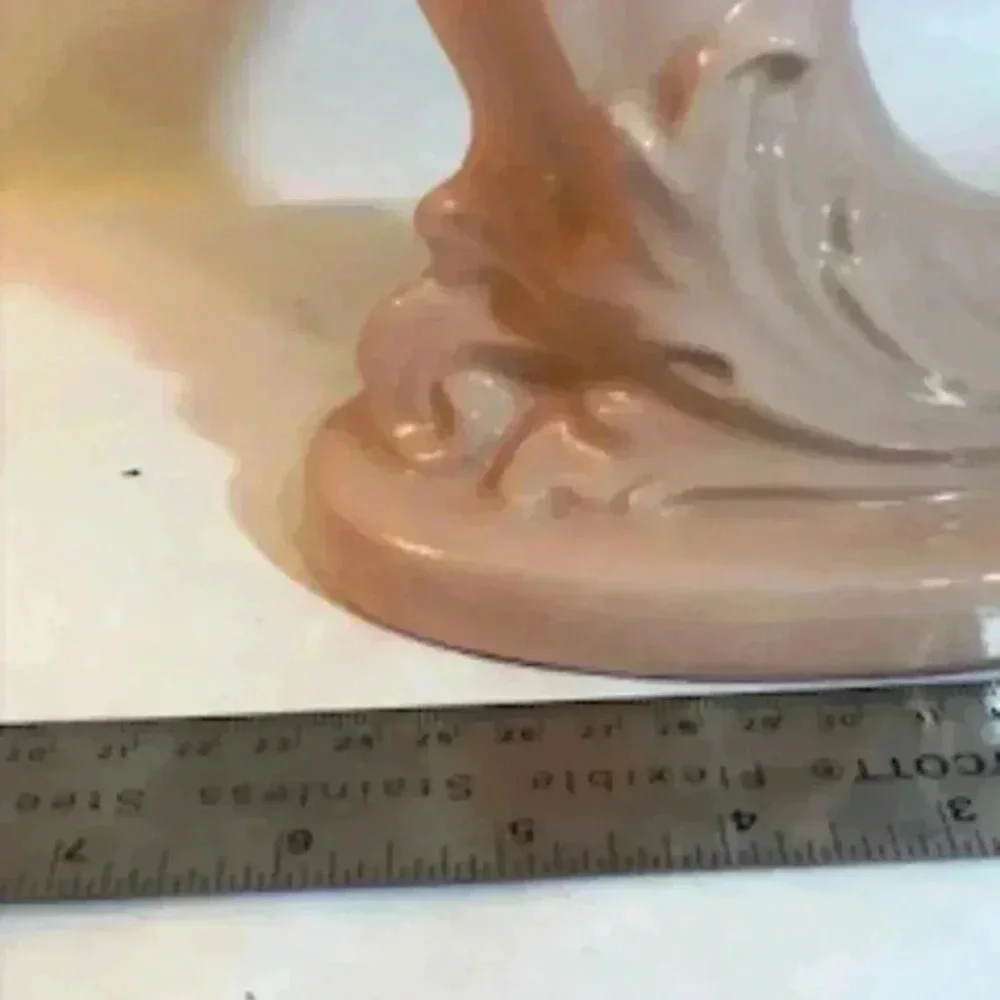 Pink Cornucopia Vintage Art Deco‎ Vase EUC